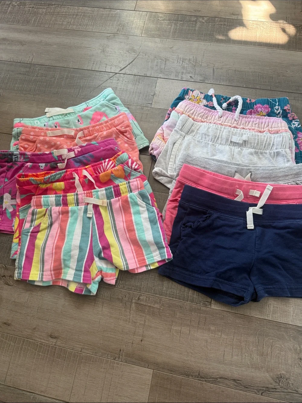 Carter's Girls Assorted Stripe & Solid Shorts - Pink, Navy, Mint, Coral